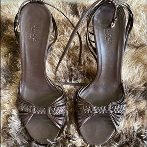 Gucci Brown Strappy Heels